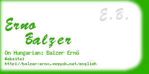 erno balzer business card